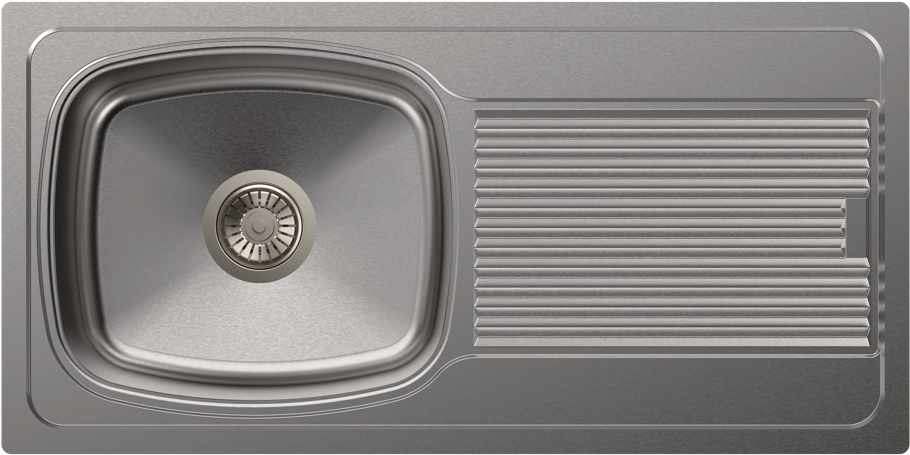 Vogue Single Bowl With Drainer 36x18x8 - Kitchen Sink (999x822), Png Download