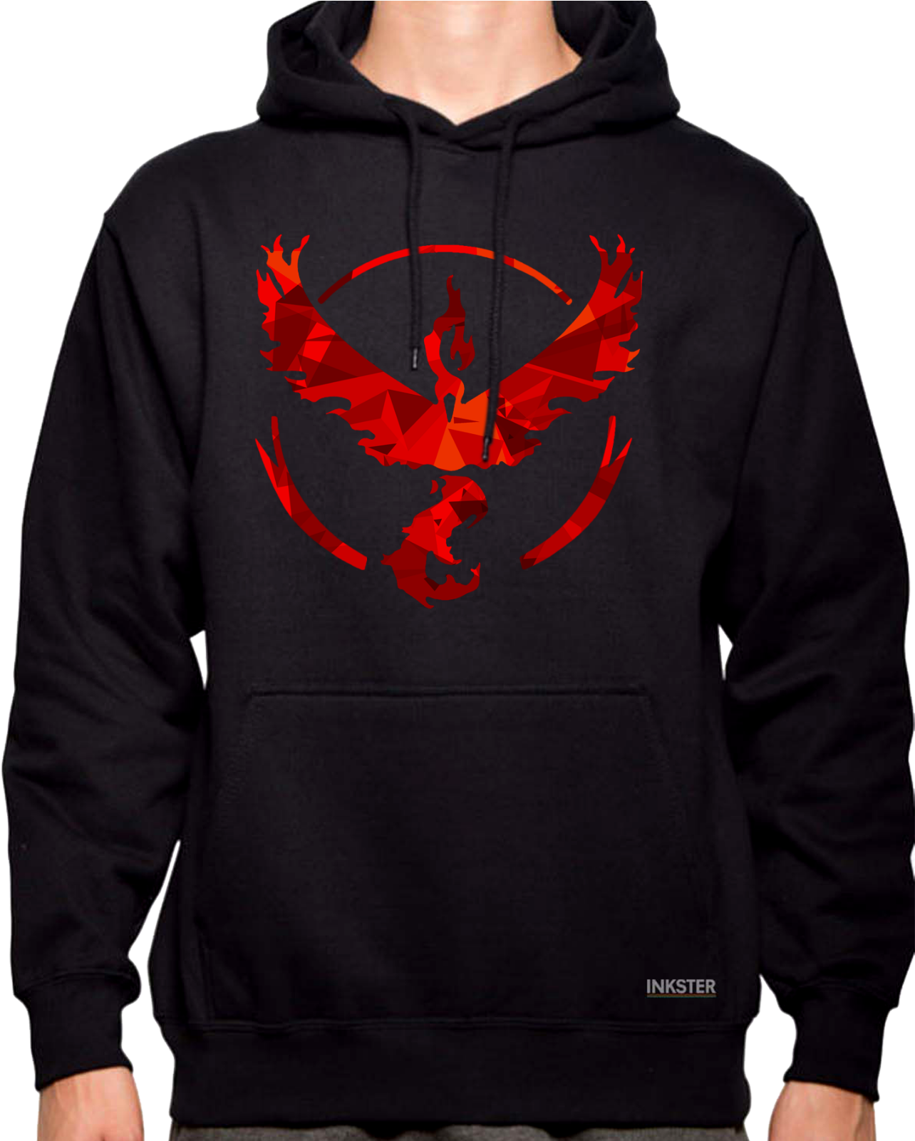 Geometric Team Valor Hoodie - Black Hoodie Template Front And Back (1600x1600), Png Download