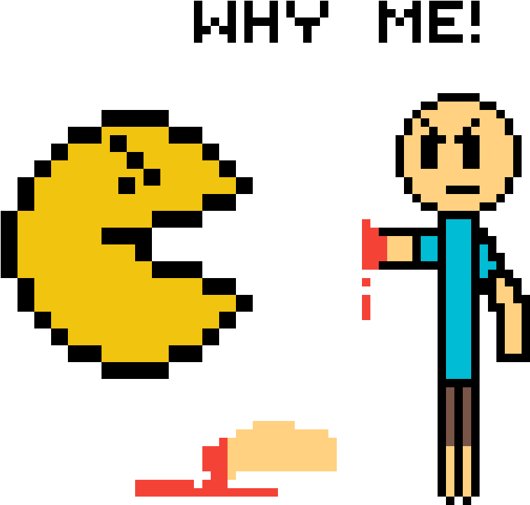 Ouch - Pac Man Pixel Art (1200x1200), Png Download