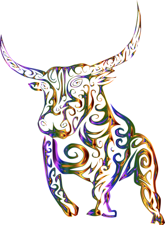 Bulls Clipart Tribal - Tribal Cow (528x720), Png Download