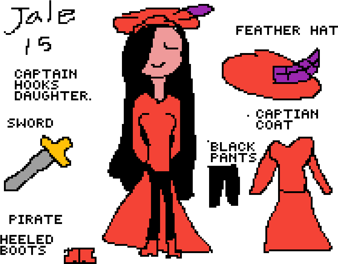 Jale-daughter Of Captian Hook - Cartoon (1200x900), Png Download