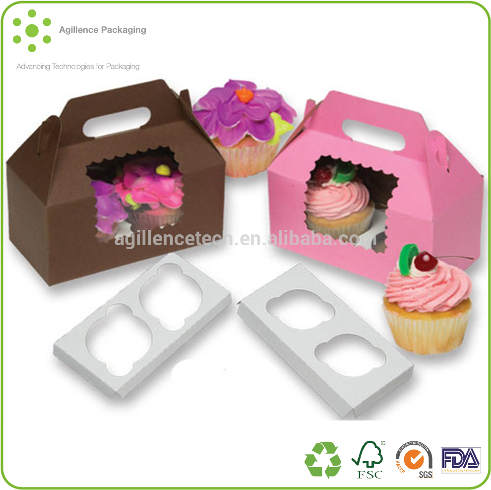 Cute Cupcake Paper Packaging Box With Clear Window - Cốc Giấy Bã Mía (1000x1000), Png Download