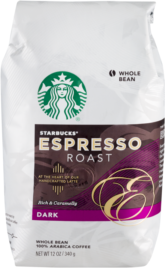 Starbucks Whole Bean Dark Espresso Roast Coffee, 12 - Starbucks Espresso Whole Bean (1000x1000), Png Download