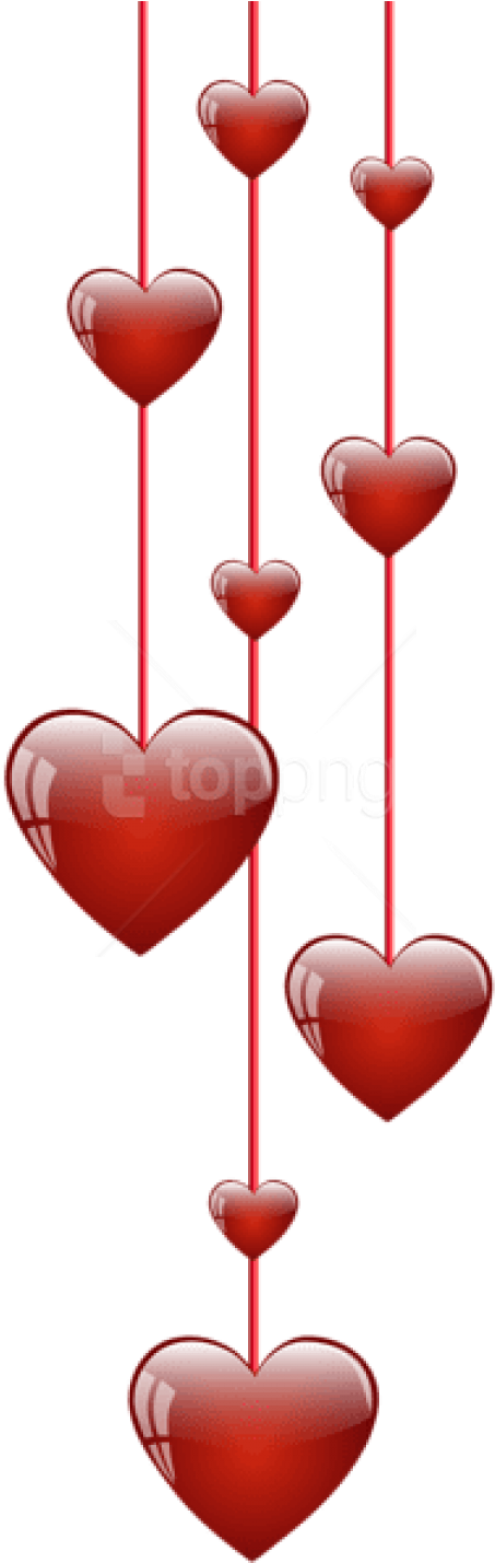 Free Png Download Hanging Hearts Png Images Background - Hanging Hearts (480x1440), Png Download