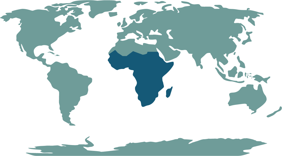 Sub-saharan Africa - Free Download World Map Ai (1107x613), Png Download
