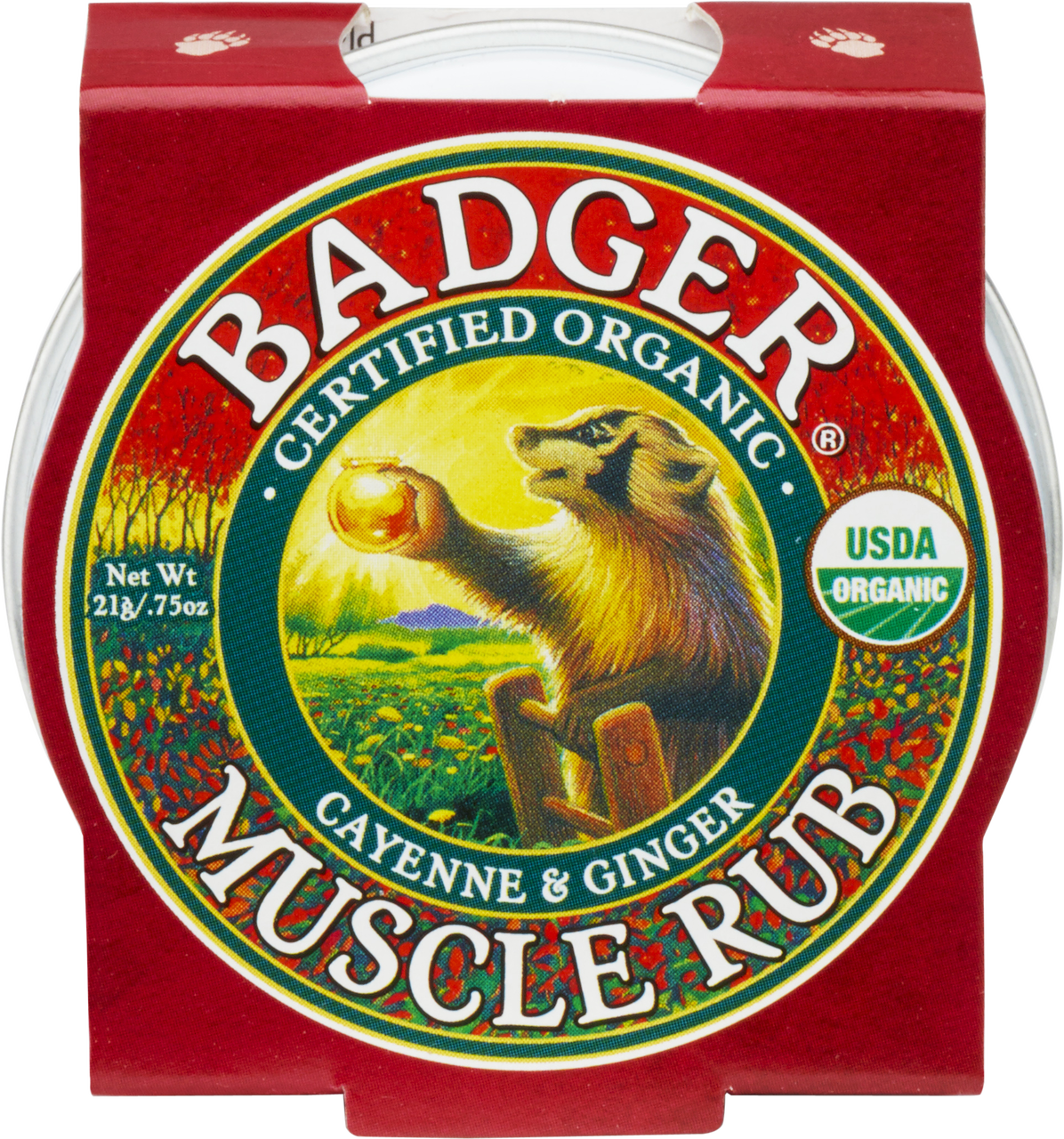Badger Balm Muscle Rub - Mucled Badger (1196x1280), Png Download