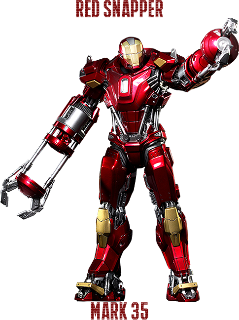 Merry Christmas - Iron Man Mark 35 Red Snapper (485x648), Png Download