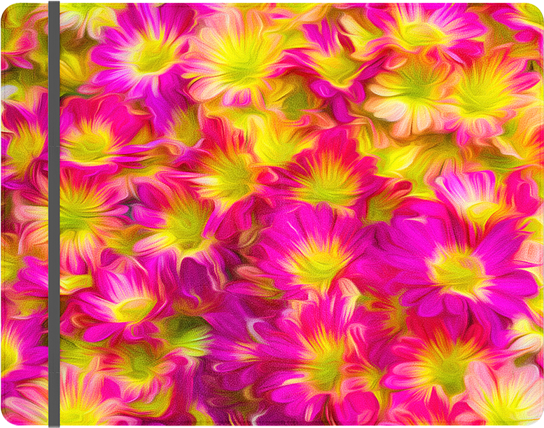 Notepad Folio Wallet With Floral Swirly Pattern - African Daisy (1000x1000), Png Download