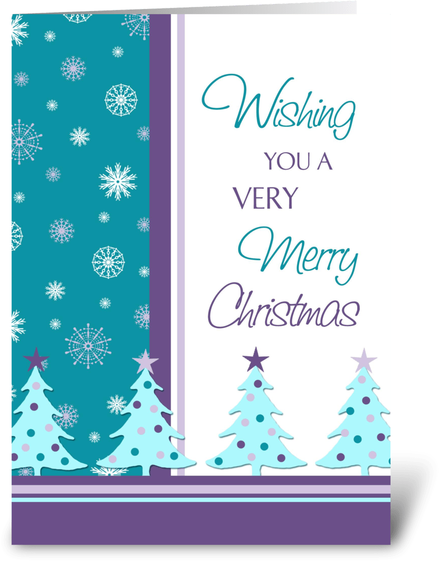 Merry Christmas Snowflakes And Trees - Christmas Card For A Favorite Teacher (1050x1188), Png Download