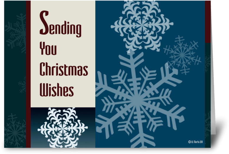 Graphic Snowflakes Christmas Card Greeting Card - 2010 Ywho Winter Serenade (848x698), Png Download