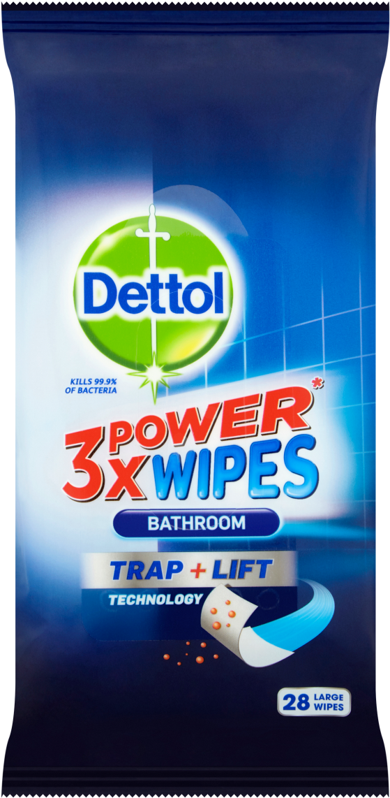 Dettol 3x Power Bathroom Wipes - Dettol (1200x1200), Png Download