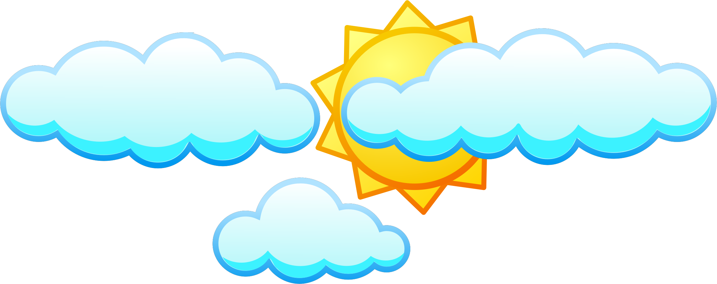 Cloud Sun Clip Art Library Download Techflourish Collections - Cloud (2282x906), Png Download
