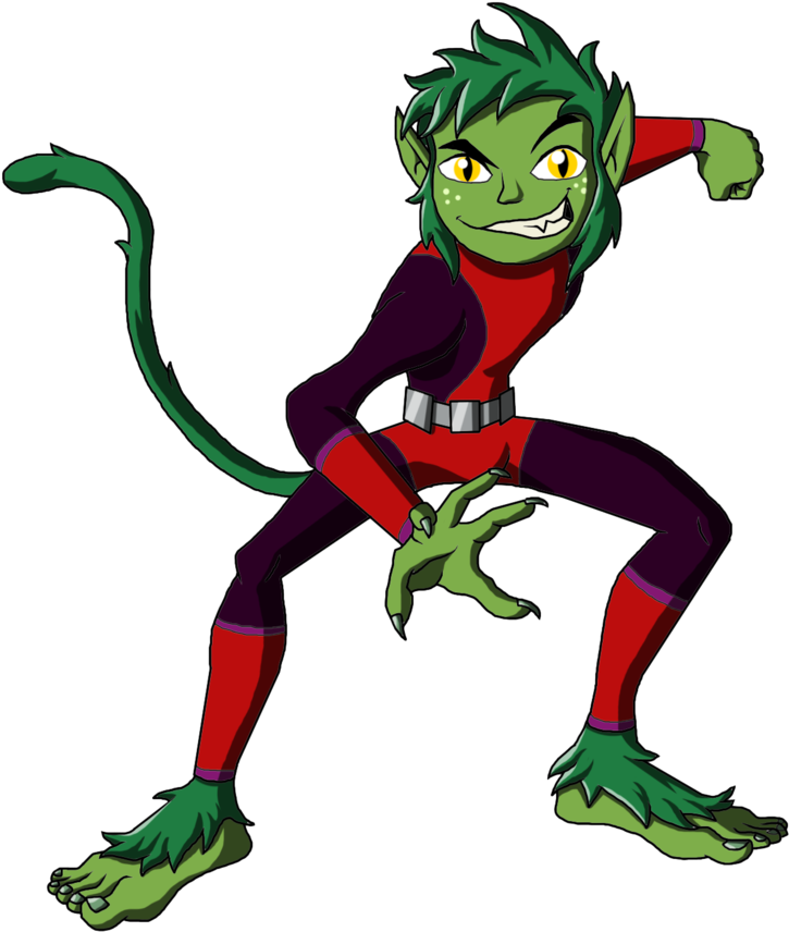 New Teen Titans - Dc Titans Beast Boy (725x856), Png Download