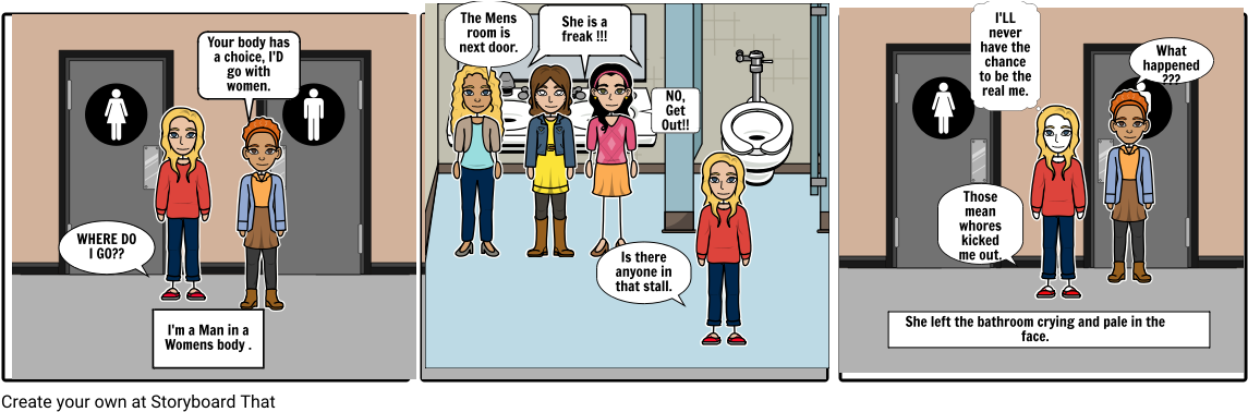 Unwanted Genders I The Wrong Bathroom - Wrong Bathroom Cartoon (1164x385), Png Download