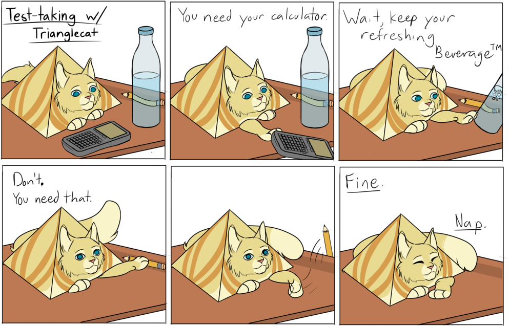 Trianglecat Comic 6 - Taking A Test Comic (1000x667), Png Download