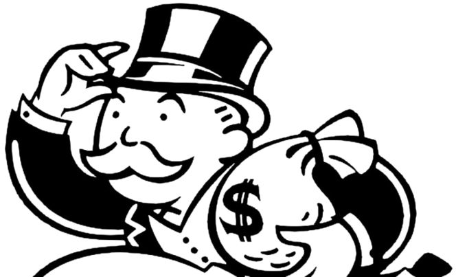 Rich Png File - Alec Monopoly Black And White (800x402), Png Download