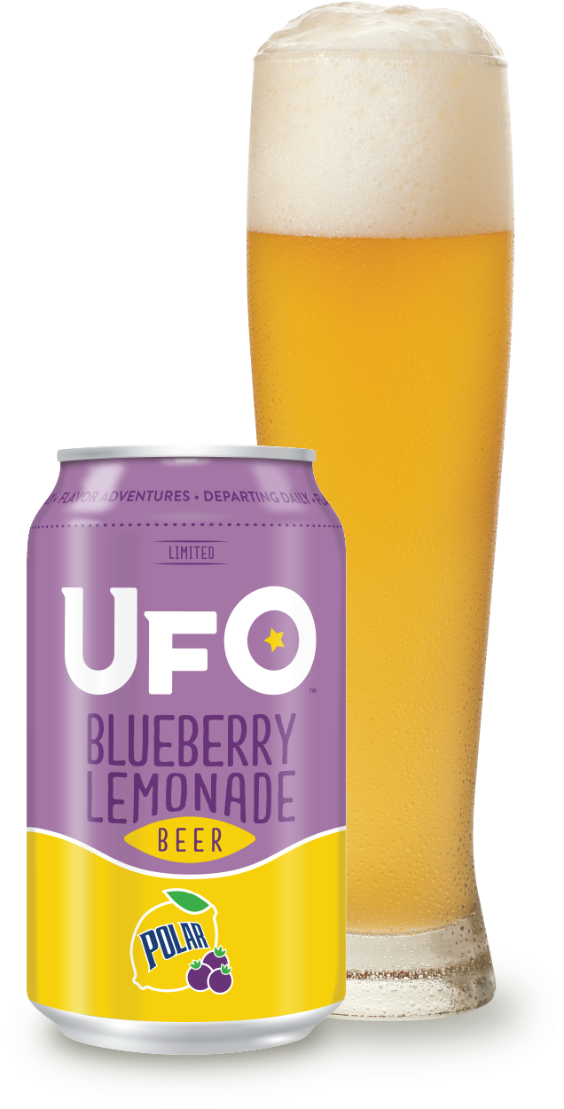 Ufo Polar Blueberry Lemonade Can & Glass, Pdf - Wheat Beer (840x1346), Png Download