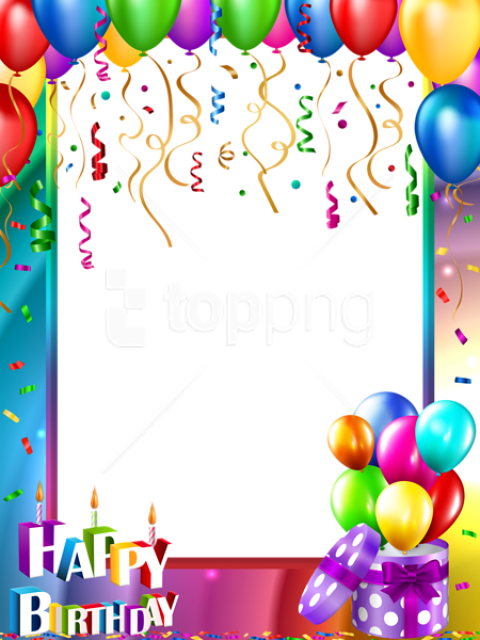 Free Png Happy Birthdayframe Background Best Stock - Happy Birthday Png (480x640), Png Download