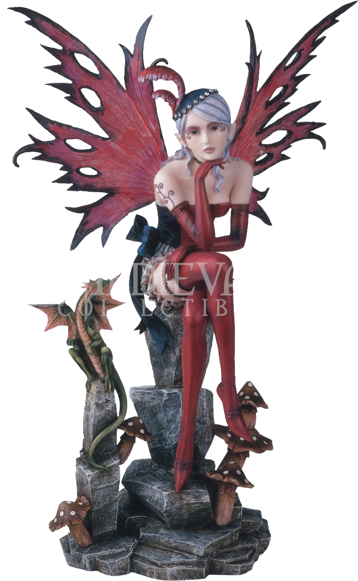 Dragon And Fairy Figurines - Gothic Fairy Dragon Statues (1188x1188), Png Download