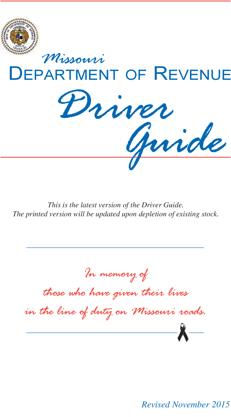 Missouri Department Of Revenue Driver Guide This Is - Document (960x1554), Png Download