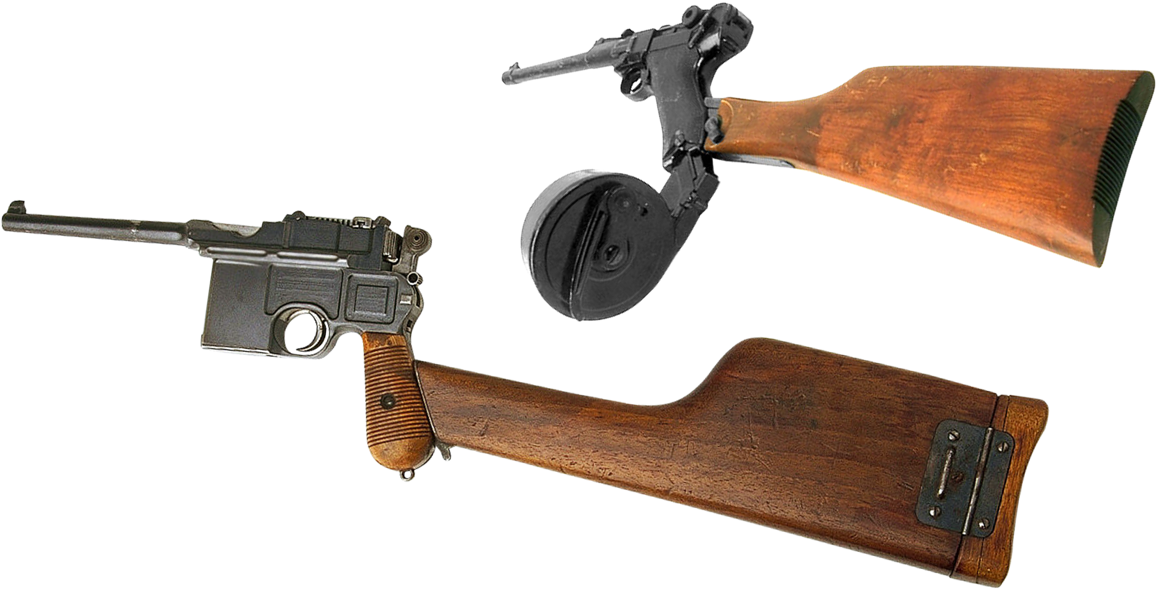 Old Guns, Two, Weapon, Pistol, Object, Hq Photo - Mauser Luger (2423x1263), Png Download