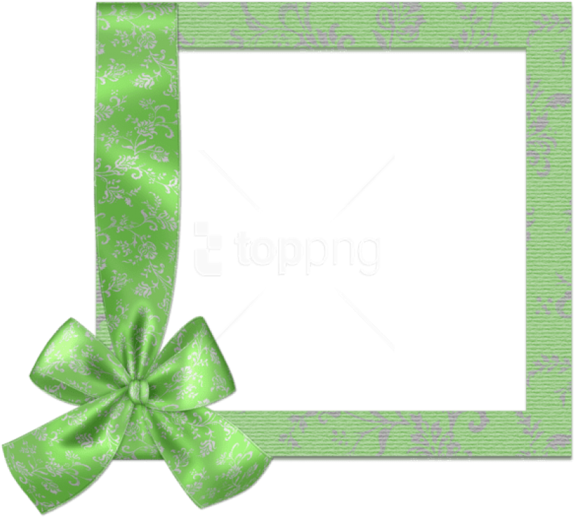 Cute Green Png Frame With Bow Png - Borders Happy Birthday Frame Transparent Png (850x754), Png Download