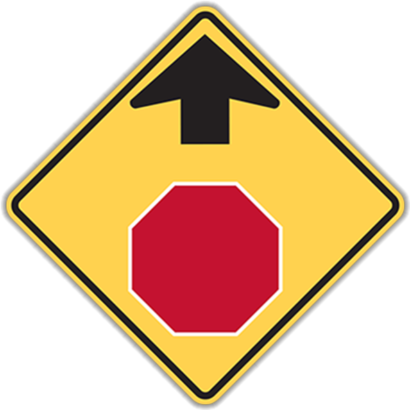 Larger Photo - Stop Sign Ahead Sign (800x800), Png Download