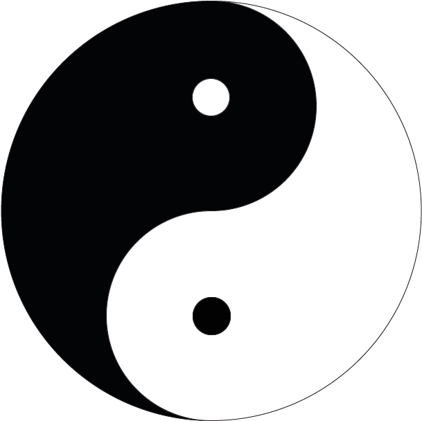 Hands On Illustration, The Ying Yang Chinese Logo - Circle (1108x832), Png Download