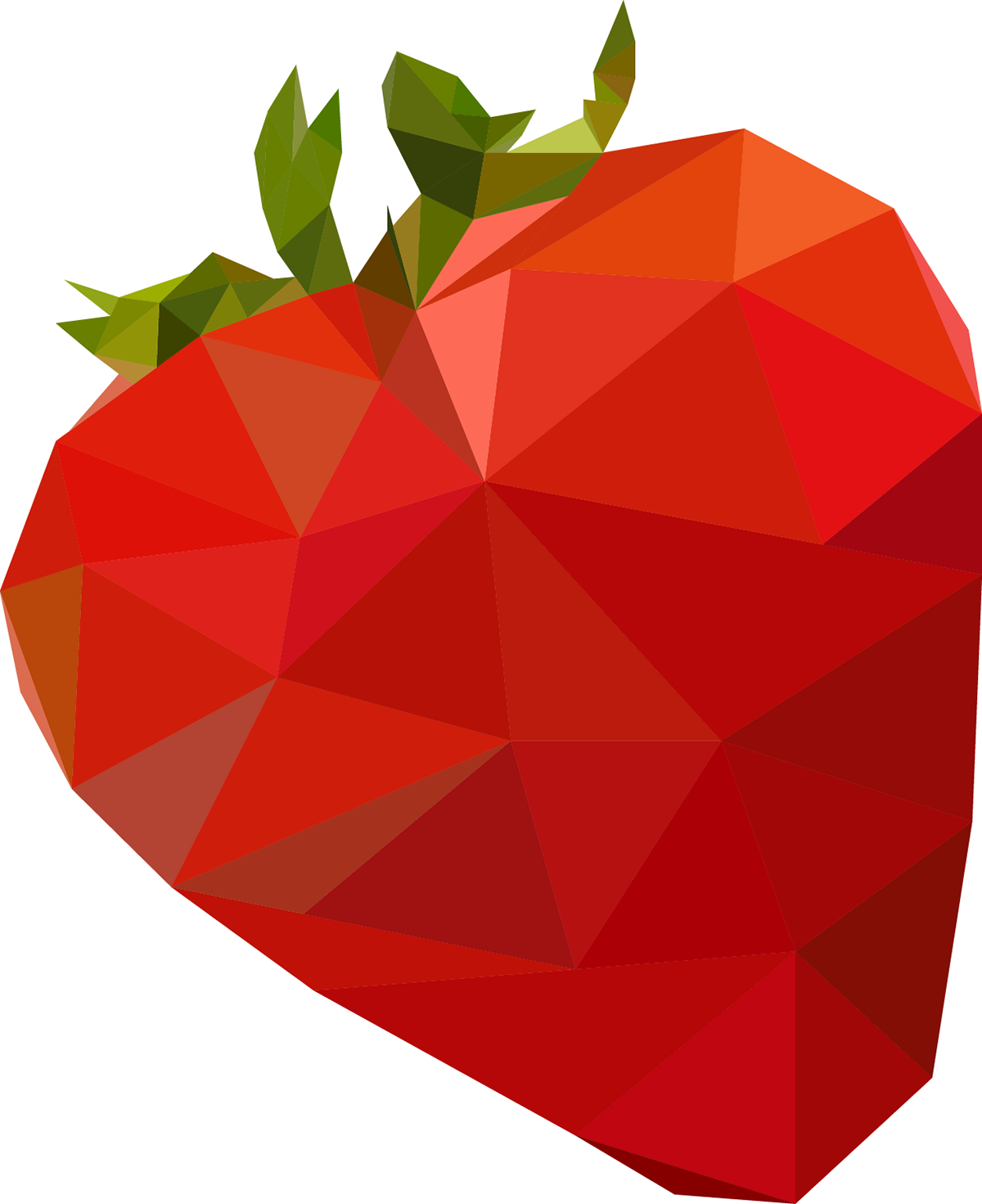 Geometric Vector Strawberry - Illustration (1200x1471), Png Download