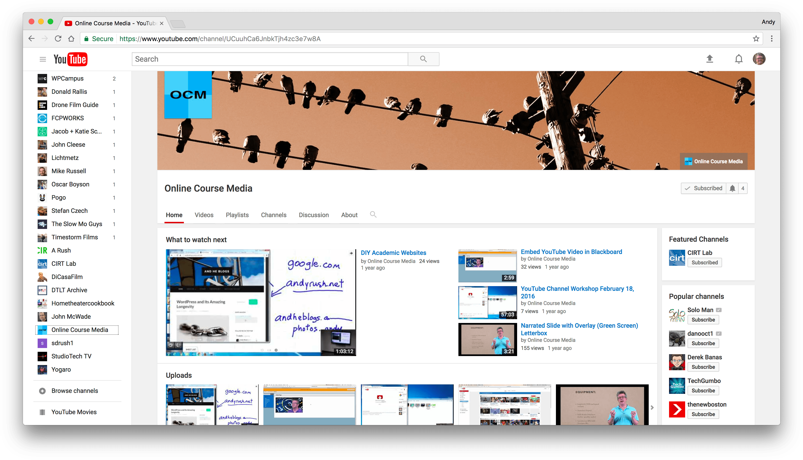 Youtube Channel Workshop Online Course Media Png Youtube - Web Page (3424x1970), Png Download