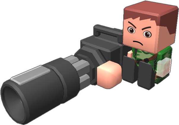 A Guy With A Minigun, Complete With An Overheat System - Cartoon (768x768), Png Download