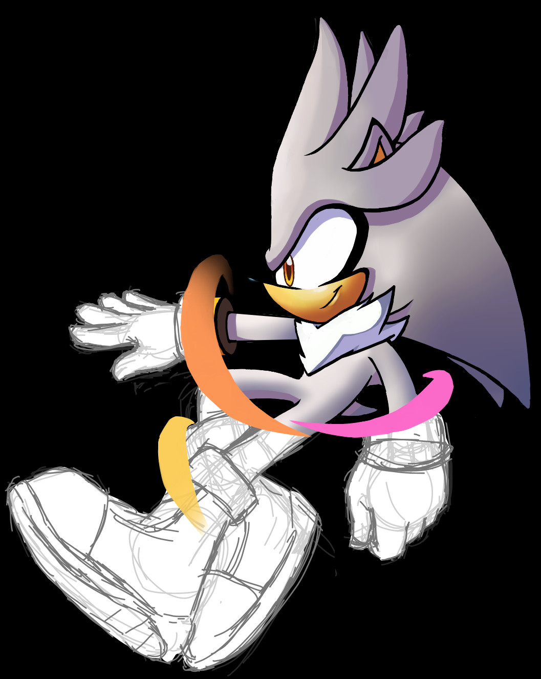 Silver The Hedgehog - Cartoon (1057x1326), Png Download