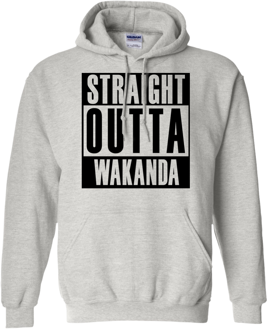 Straight Outta Wakanda Light Hoodie - Sweatshirt (1155x1155), Png Download