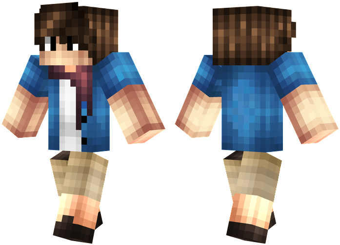 Casual Scarf - Rapper Minecraft Skin (716x514), Png Download