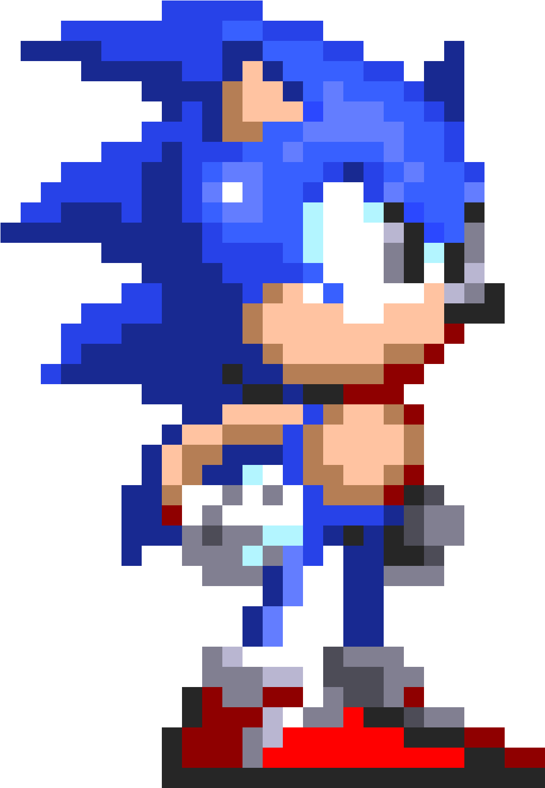 Sonic 2 Sprite With Mania Shading - Sonic The Hedgehog Pixel (1120x2160), Png Download