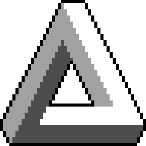 Triangle Of Illusion - Penrose Triangle Pixel (610x590), Png Download