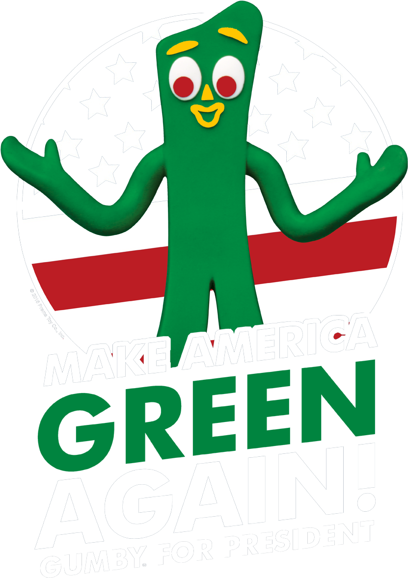 Gumby For President Men's Slim Fit T-shirt - Gumby And Pokey (850x1221), Png Download
