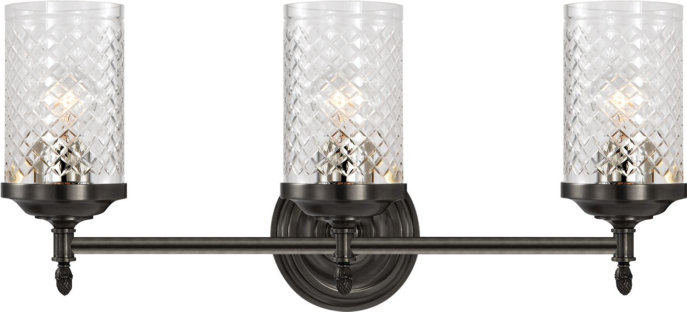 Lita Triple Sconce In Bronze With Crystal - Visual Comfort Alexa Hampton Lita Triple Sconce Crystal (1440x1440), Png Download