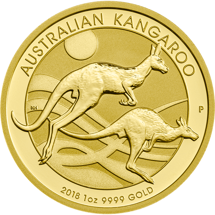 Australian Nugget 2018 1 Oz Gold Coin - Australian Kangaroo 2018 1 Oz (696x696), Png Download