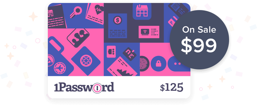 $125 1password Gift Card - 1password (1400x392), Png Download