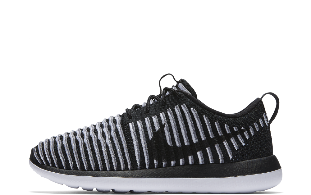 Nike Roshe Two Flyknit Women's Shoe Size - Nike Roshe 2 Flyknit Black And Grey (1000x1000), Png Download