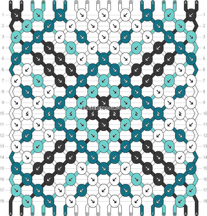 Normal Pattern - Friendship Bracelet Patterns 10 Strings (734x756), Png Download