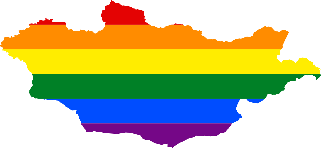 Lgbt Flag Map Of Mongolia - Flag Map Of Mongolia (1353x623), Png Download