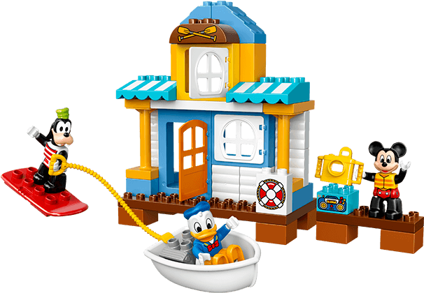 10827 Mickey And Friends Beach House - Mickey Mouse Lego House (744x419), Png Download