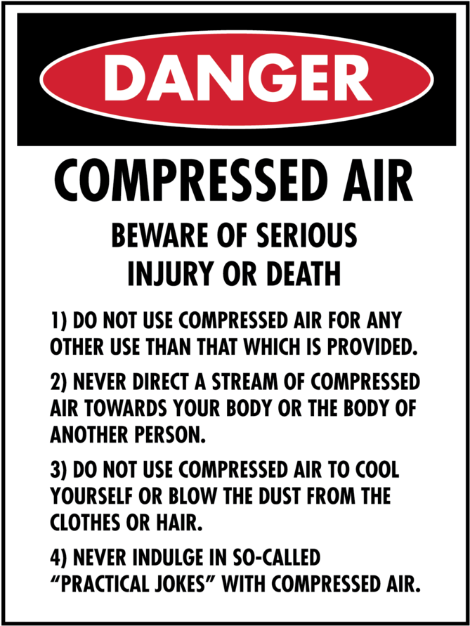 Danger Compressed Air Guidelines Sign - Circle (811x1024), Png Download