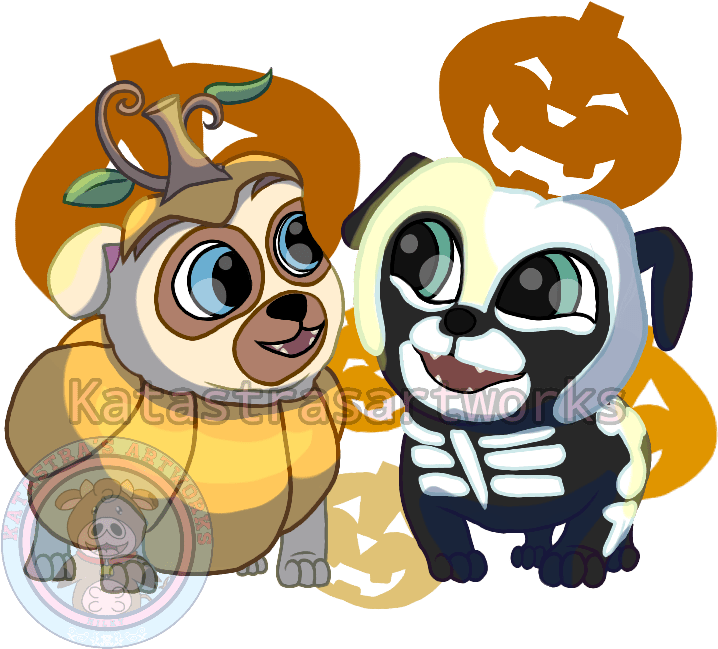Puppy Dog Pals Halloween (768x768), Png Download