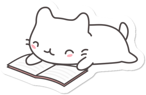 Kawaii Cat Reading A Book - Dibujo De Gato Kawaii Leyendo (650x650), Png Download