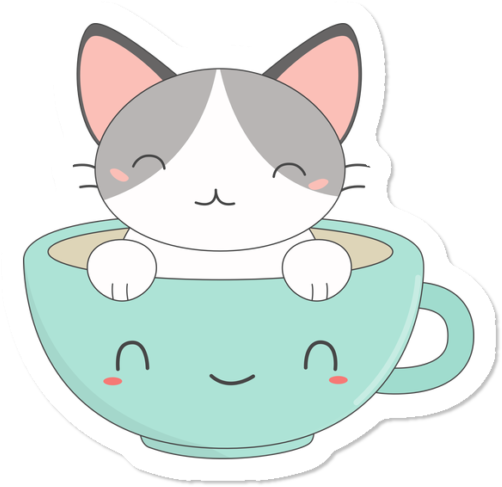Kawaii Cute Coffee Cat - Chibi Dog (650x650), Png Download