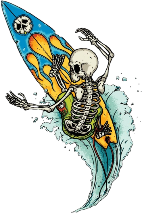 Surfer Tattoodesign - Caveira Surfista Desenho (1024x1024), Png Download