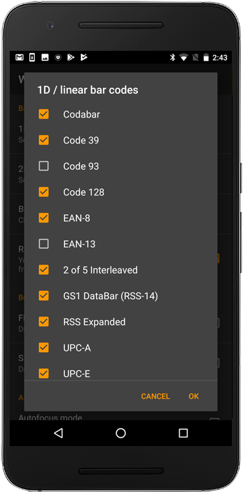 Wireless Barcodescanner - Barcode Types - Smartphone (456x814), Png Download